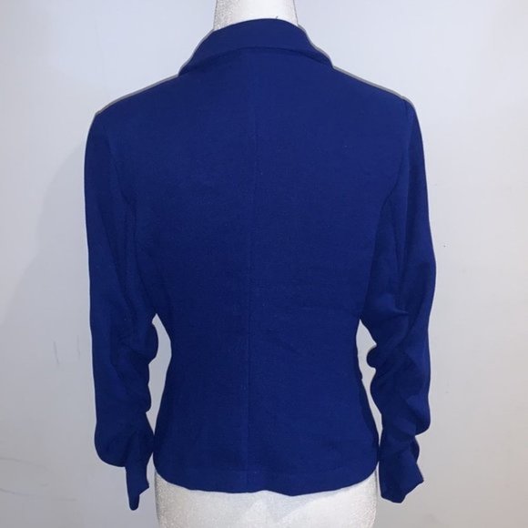 Mine Royal Blue Lightweight Single Breast Blazer Mod Sleeves Size Medium - Picture 6 of 8